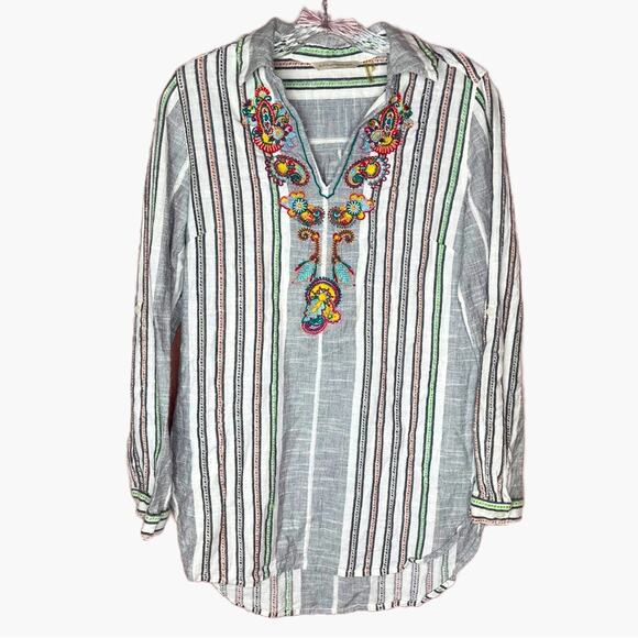 Soft Surroundings 100% Cotton Embroidered Tunic Top - Picture 1 of 8